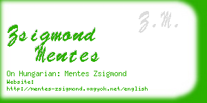 zsigmond mentes business card